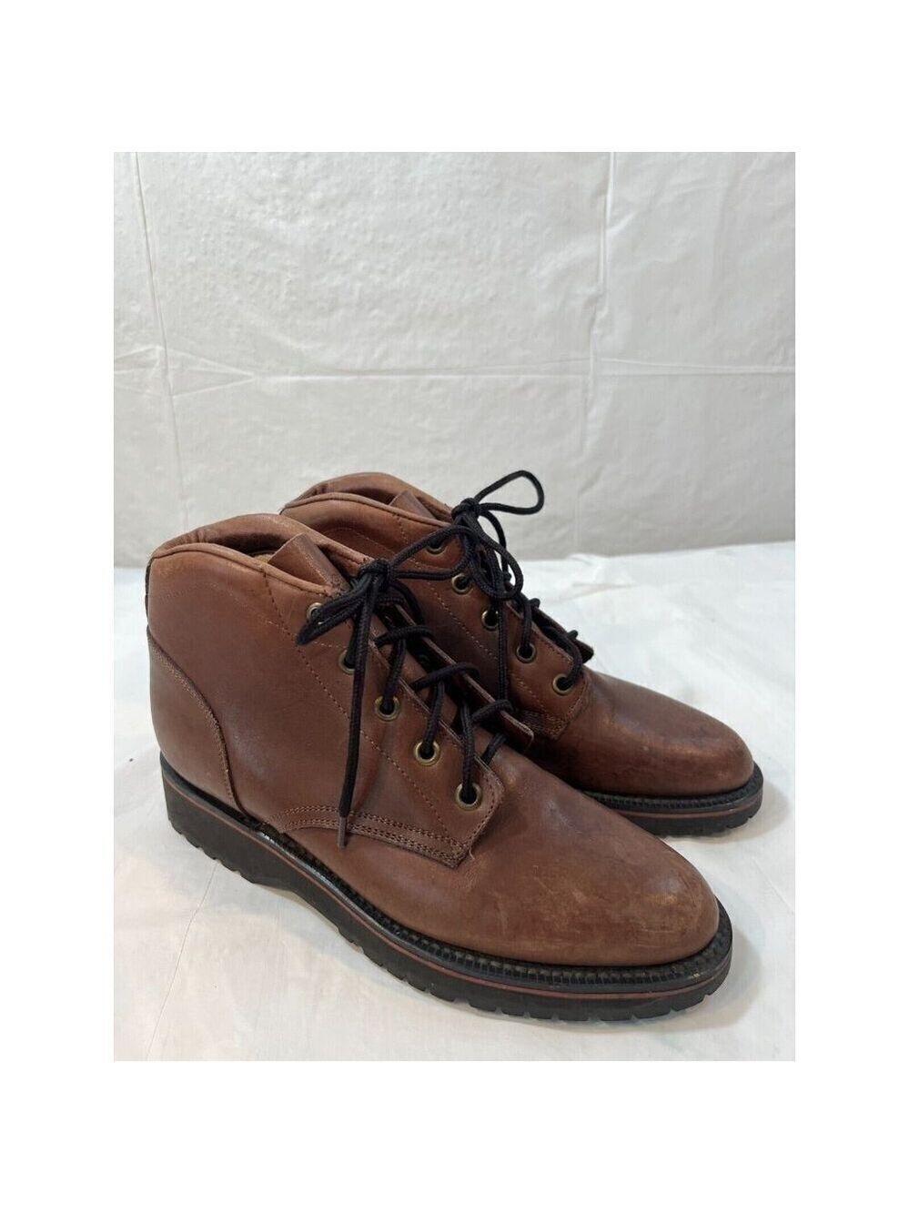 Size 5 B Womens Ankle Boots Tony Lama Brown Leather Western Lace Up Model 7611